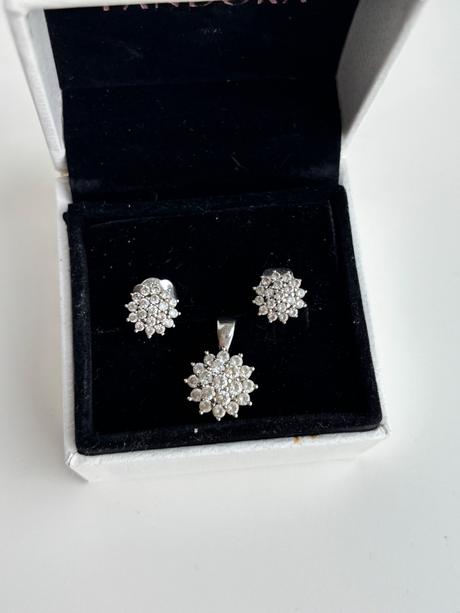 Strieborná súprava náušnice a prívesok sofia,