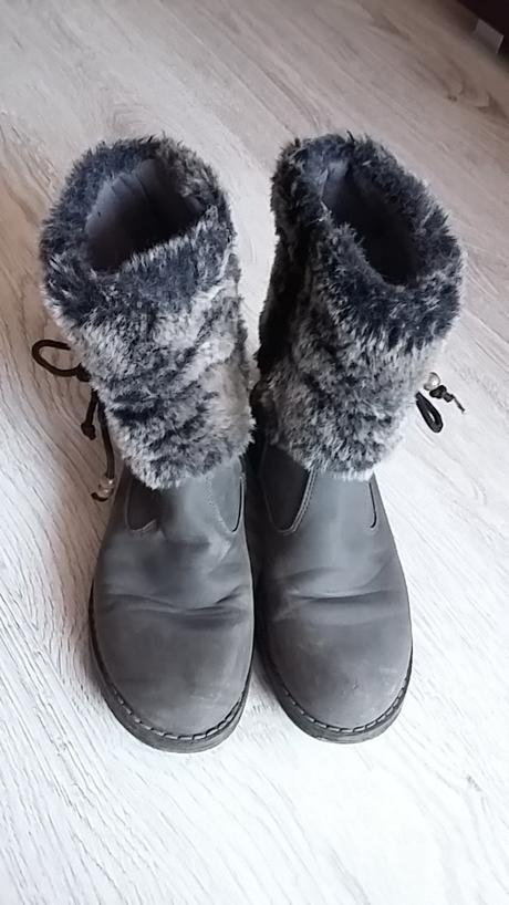 Hnede kozene zimne cizmy-36, 36