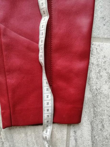 Bordové zateplené kožené nohavice zara,vxs-s, zara,s