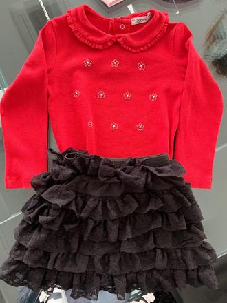 Mayoral hrubšia bavlnené bluzocka plus zara sukna, mayoral,104