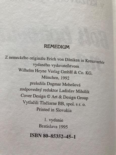 Boli bohovia na zemi erich von däniken (1995), 