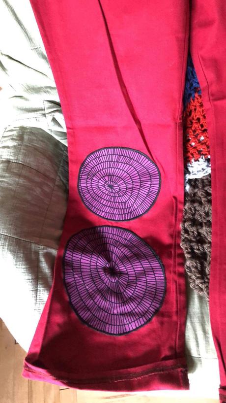 Bordó bedrové nohavice 40-42, 170