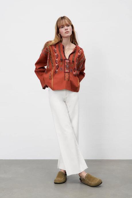 Zara tunika bluzka v boho hippie style nova s visa, zara,xs