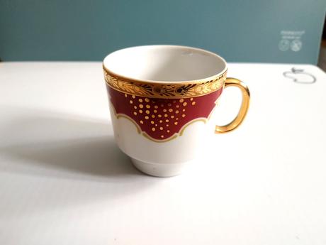 Porcelán mokka kávový servis - 6+6 šálky + podšálk, 