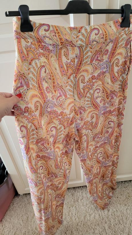 Letné viskózové nohavice mango, l