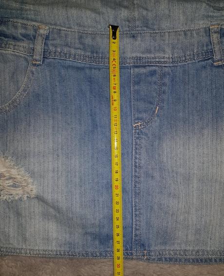 Riflová sukňa na tráky, s