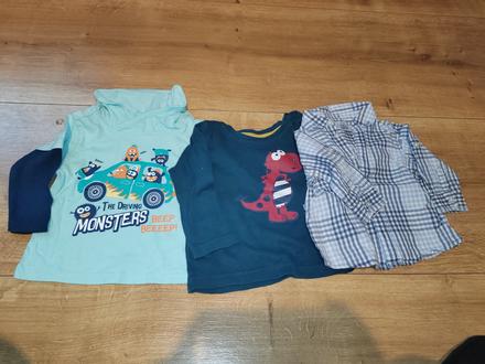 Tričká a košeľa spolu za 3 eur, 104–116