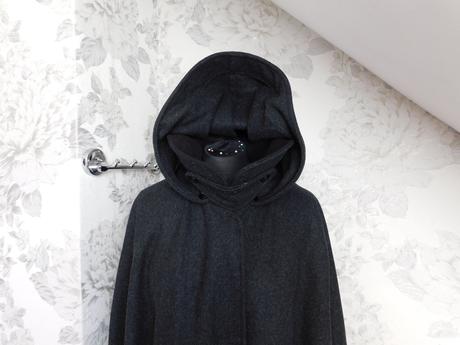 Luxusne panske vlnene glamurne pončo/kabat, l / m / s / xl