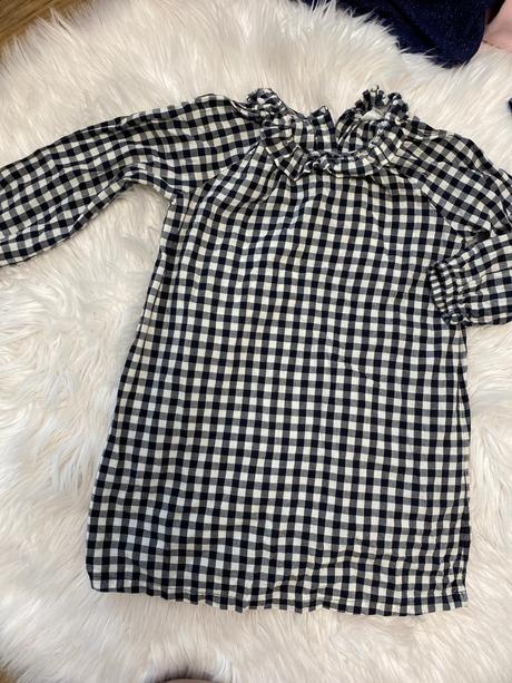 Kockované šaty h&m s balonovymi rukávmi, h&m,110