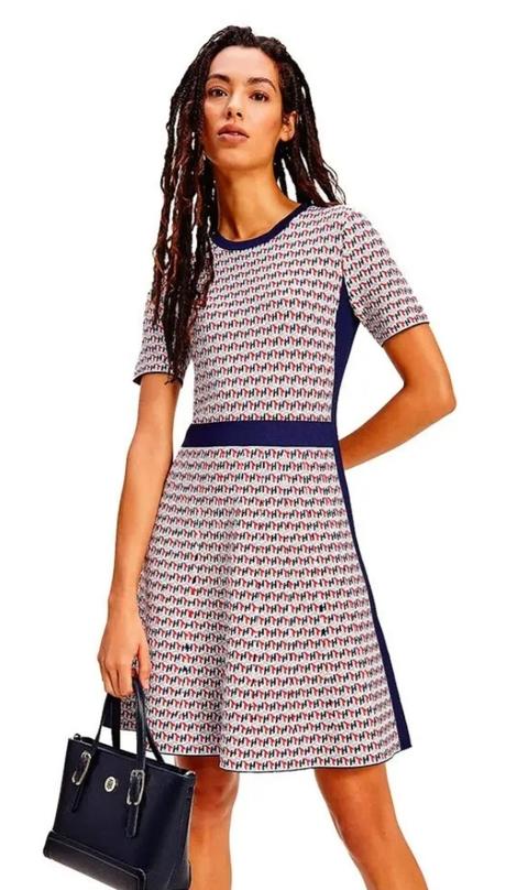 Tommy hilfiger original kvalitne monogram saty l, tommy hilfiger,l