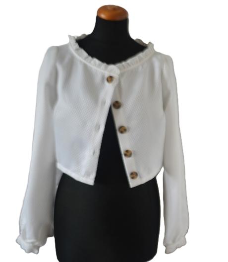 Biele krátke sačko, bolerko veľ.38, 38