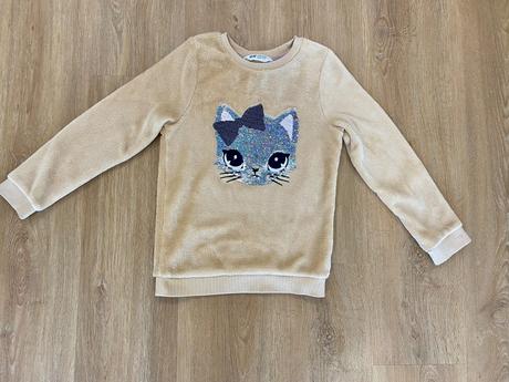 Tepla mikina/sveter macicka, h&m,122