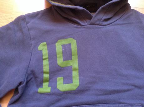Modro-sivá mikinka "19", 5-6r., next,116