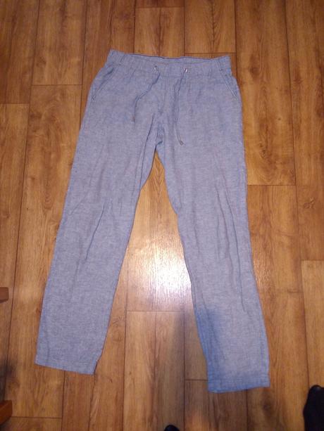 Sivomodre melirov.lanove nohavice 40 výmena, esmara,40