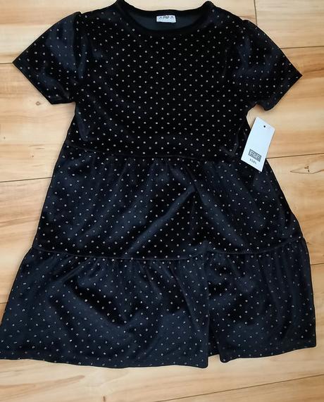 Cierne zamatove saty, f&f,122 / 128