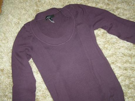 Mango basic fialový pulóvrik, mango,s