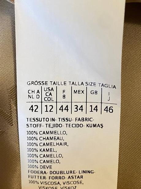 Elegantný vlnený kabát max mara č.42 a rukavice, 42