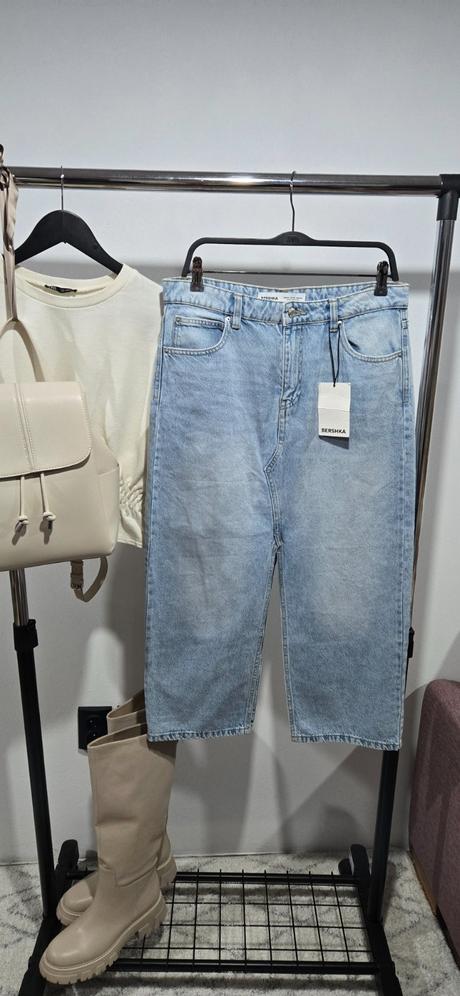 Riflová sukňa bershka, bershka,40