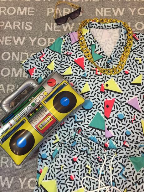 Pansky kostym havajska party 80/90 roky l,