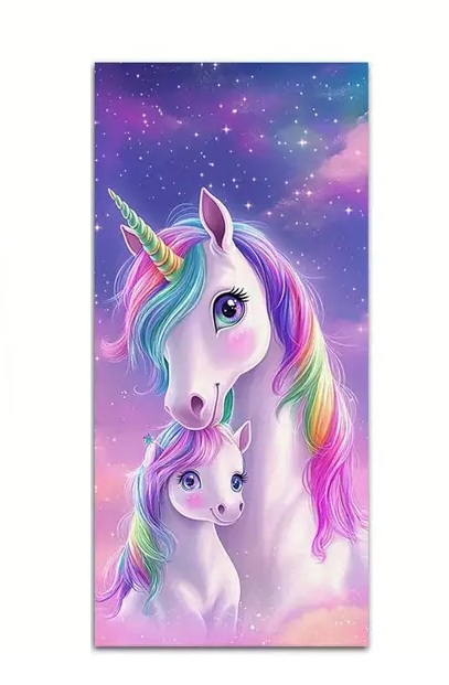 Detská osuška 70x150 jednorožce (rýchloschnúca),