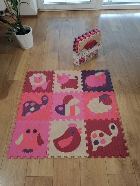 Detská hracia podložka puzzle zvieratka,