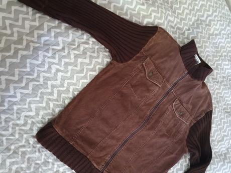 Hnedá manchestrová bunda, xxl