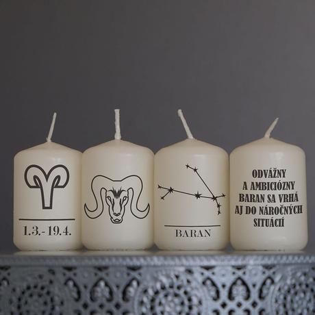 Horoskop sviečky, znamenia zverokruhu 6x4 cm, 