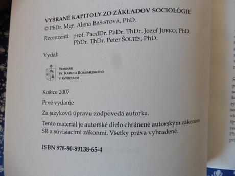 Vybrané kapitoly zo základov sociológie, 