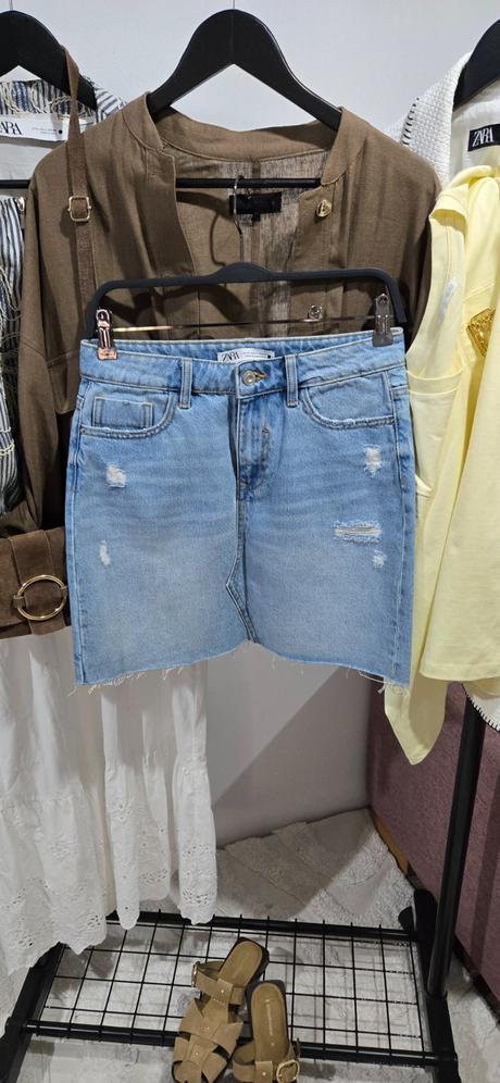 Riflová sukňa zara, zara,s