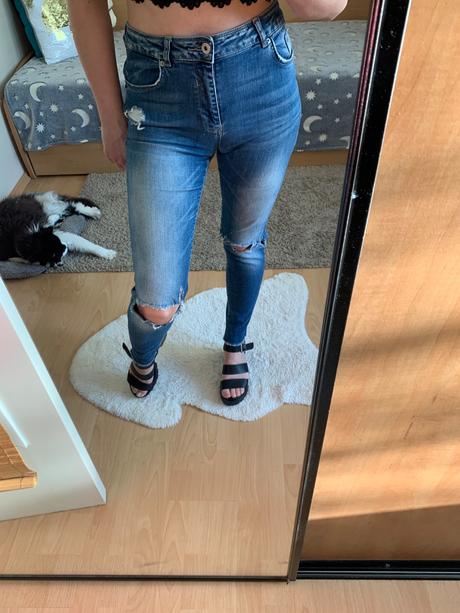 Dámske rifle, bershka,38