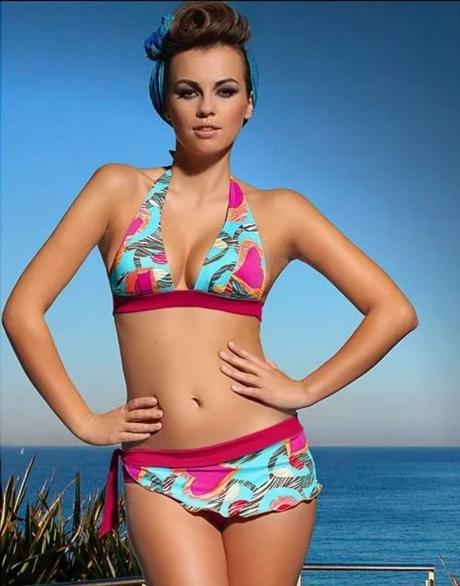 Dámske plavky trojuholníkové s opaskom, 36 - xl