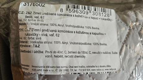 Zimná prešívaná kombinéza, 62