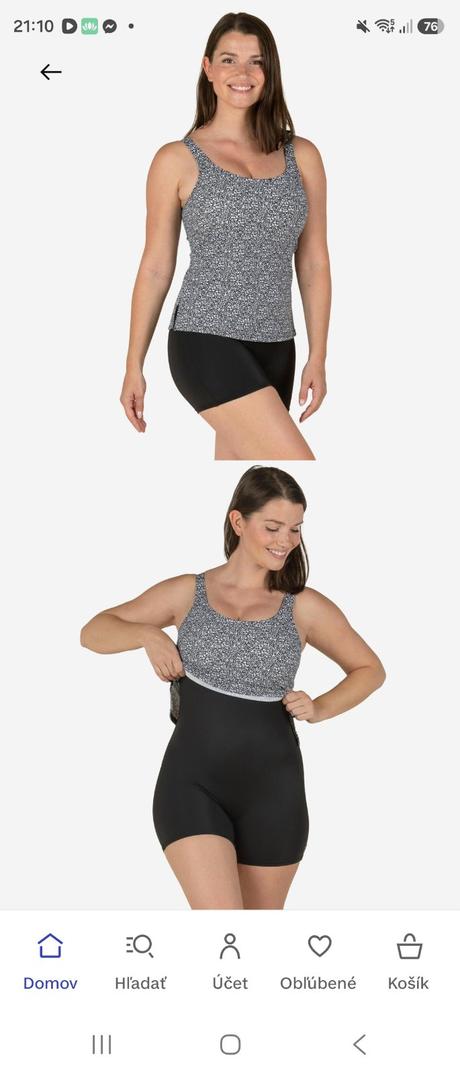 Damske.,dievc plavky tankini v.xs/s, decathlon,s