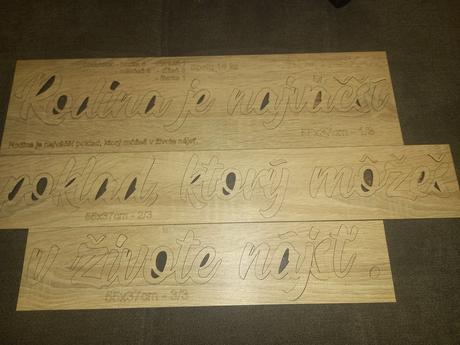 Drevený citát o rodine, 