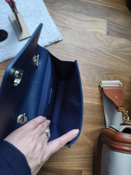 Dámska štýlová modrá kabelka, 