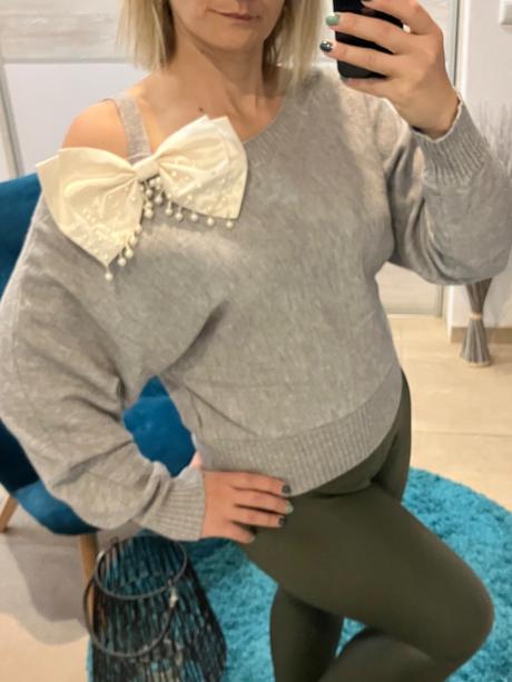 Dámsky sveter s veľkou mašľou (uni), l / m / xl