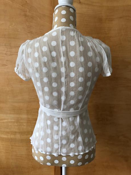 Biely zavinovací hodvábny top, xs, xs