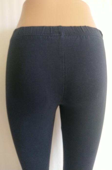 Elastické modré 3/4 legíny s nápisom, infinity, s