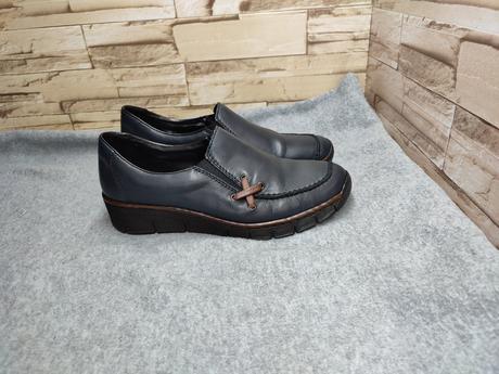 Rieker 37 - dámske kožené tmavomodré našuchovacie, rieker,37