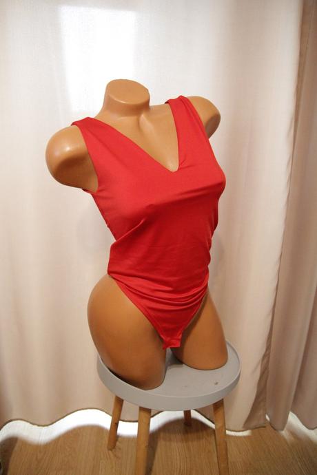 Červený elastický body top, m, m