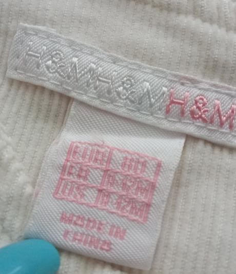 Nohavice menčestrové na traky s kvetmi h&m, h&m,80