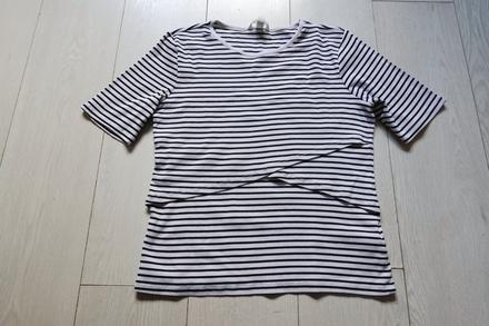 Vrúbkované tehotenské tričko h&m mama, h&m,l