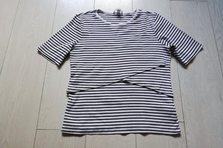 Vrúbkované tehotenské tričko h&m mama, h&m,l