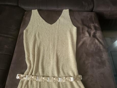 Zlaté pletené šaty, m