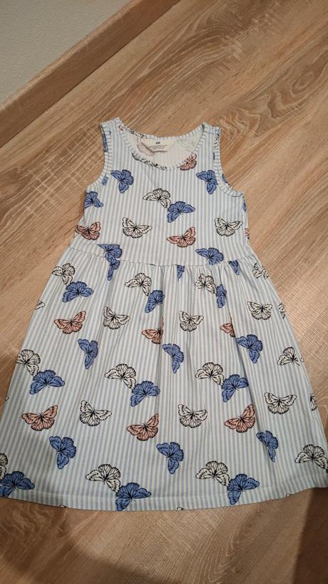 Šaty s motýlikmi, h&m,122