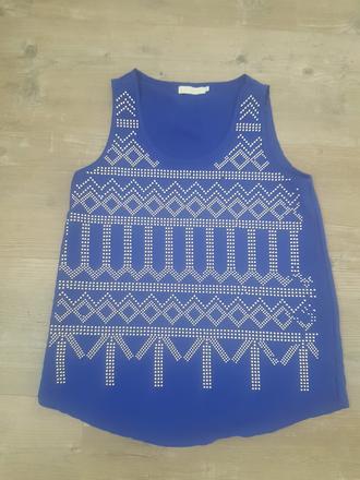 Modra bluzka bez rukavov, m