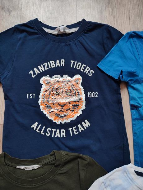 Tričká 5ks, h&m,122