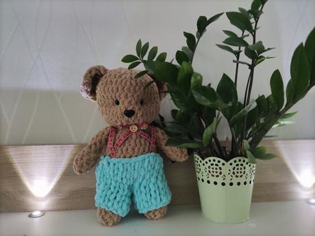 Pletený medvedík s menom dieťatka,