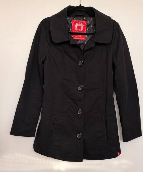 Edc by esprit čierny prechodný kabátik  trenčkot, esprit,m