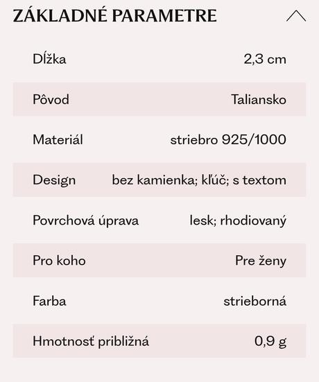 Strieborný prívesok rosato,